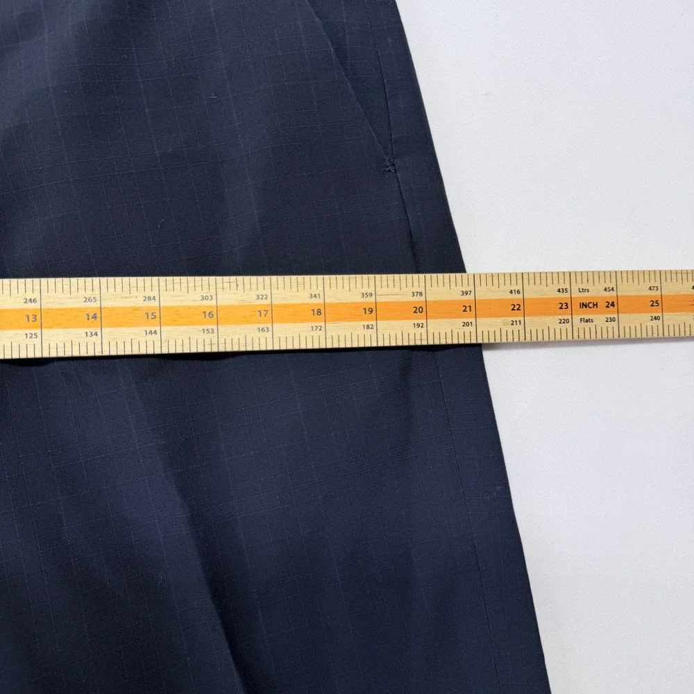 Banana Republic Classic Navy Blue Windowpane Check Dress Pants Mens 33x30